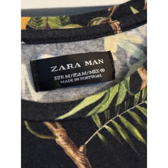 Zara Man - Mens Shirt - Tropical and Toucan Tee, Size M - Picture 3 of 5